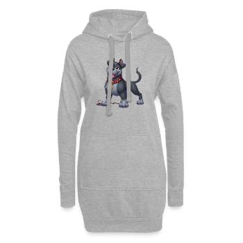 Cane Corso - Hoodie-Kleid - Grau meliert - Vorne