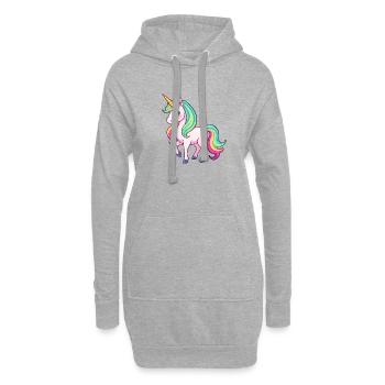 Mystisches Regenbogen Einhorn Pferd Fantasie - Hoodie-Kleid - Grau meliert - Vorne