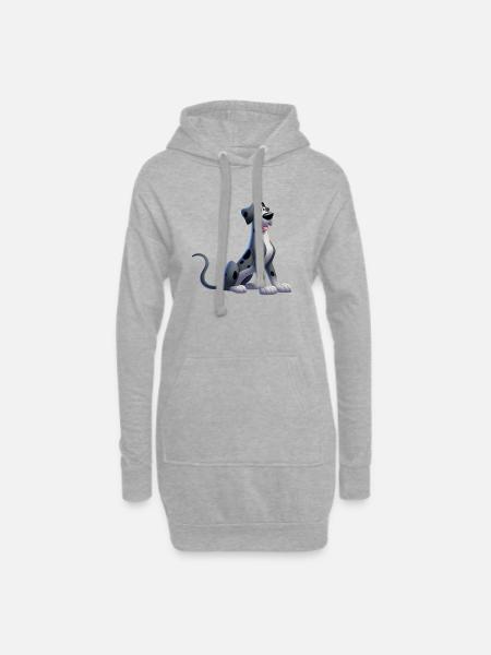 Deutsche Dogge - Hoodie-Kleid - Grau meliert