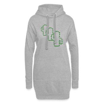3 Plantes de cactus Épineux Cactus épineux Désert - Sweat-shirt à capuche long Femme - gris chiné - Devant