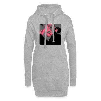Telefon Love - Hoodie-Kleid - Grau meliert - Vorne