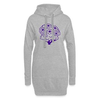 Hübsches 6 Blumen Gebüsch Strauch Blüten Pflanze - Hoodie-Kleid - Grau meliert - Vorne