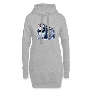 Party Penguin Vibes 🐧🕶️🔥 – Le style rencontre le Beat ! - Sweat-shirt à capuche long Femme - gris chiné - Devant