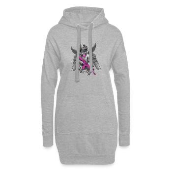 Urban Angel - Kunst trifft Klassik - Hoodie-Kleid - Grau meliert - Vorne