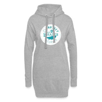 Save the wales, protect wildelife - Bleu - Sweat-shirt à capuche long Femme - gris chiné - Devant
