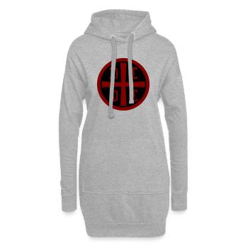 Serbisches Kreuz - Hoodie-Kleid - Grau meliert - Vorne