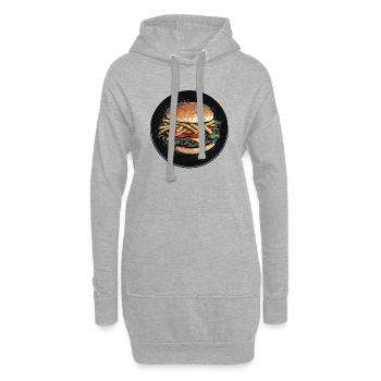 Burger Deluxe avec garniture de frites - Sweat-shirt à capuche long Femme - gris chiné - Devant