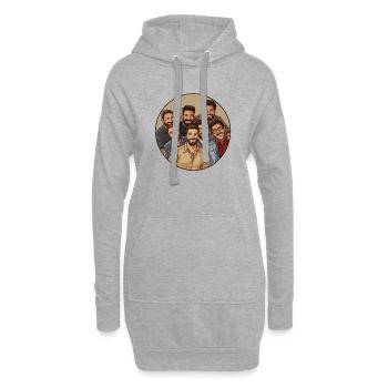 Freunde fürs Leben – Lachen und Zusammenhalt - Hoodie-Kleid - Grau meliert - Vorne