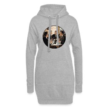 Soirée élégante entre amis - Sweat-shirt à capuche long Femme - gris chiné - Devant