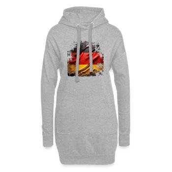 Deutschlandflagge grunge - Hoodie-Kleid - Grau meliert - Vorne