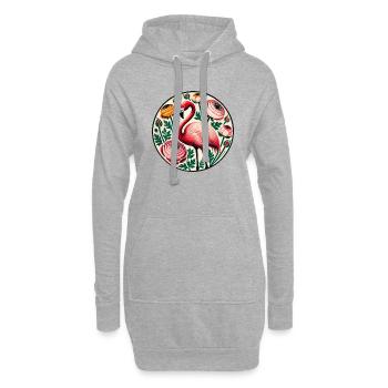 Flamingo - Hoodie-Kleid - Grau meliert - Vorne