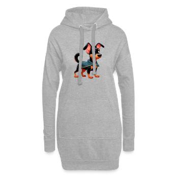Pinscher 3 - Hoodie-Kleid - Grau meliert - Vorne