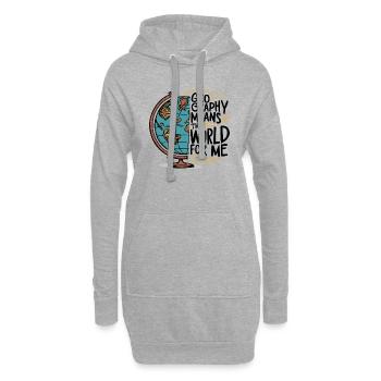 Comprendre le monde à travers la géographie - Sweat-shirt à capuche long Femme - gris chiné - Devant