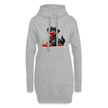 rottweiller 5 - Sweat-shirt à capuche long Femme - gris chiné - Devant
