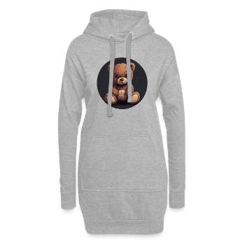 Herzensbär : Câlin et plein d’amour ! - Sweat-shirt à capuche long Femme - gris chiné - Devant
