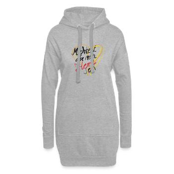 Herzbotschaft: Möchtest du mein Herz sein? - Hoodie-Kleid - Grau meliert - Vorne