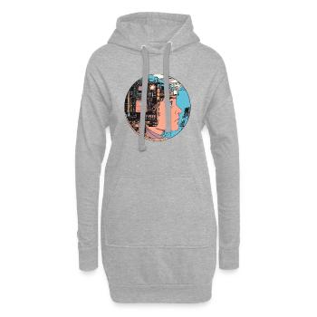 Cybersinn: Mensch und Maschine vereint! - Hoodie-Kleid - Grau meliert - Vorne