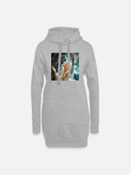 dragonqodeLULU - Hoodie Dress - heather grey