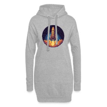 Launch ins Unbekannte: Der Start ins All! - Hoodie-Kleid - Grau meliert - Vorne