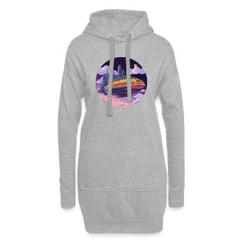 Future City: Aufbruch in die Welt von Morgen! - Hoodie-Kleid - Grau meliert - Vorne