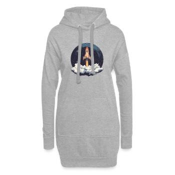 Départ dans l’univers : Les étoiles vous attendent ! - Sweat-shirt à capuche long Femme - gris chiné - Devant