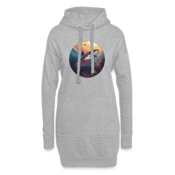 Majestät der Meere: Der König der Tiefen! - Hoodie-Kleid - Grau meliert - Vorne