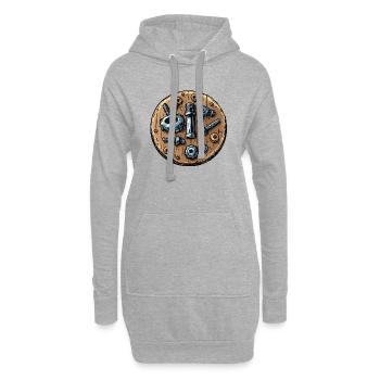 Vis et écrous : l’artisanat avec le cœur ! - Sweat-shirt à capuche long Femme - gris chiné - Devant