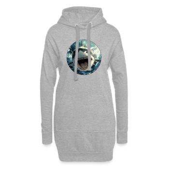 Angriff der Tiefe: Das ultimative Raubtier! - Hoodie-Kleid - Grau meliert - Vorne