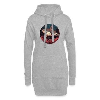 Räuber der Tiefe: Die stille Bedrohung! - Hoodie-Kleid - Grau meliert - Vorne