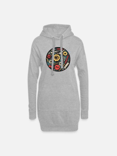 Screw chaos: Technology meets creativity! - Hoodie Dress - heather grey