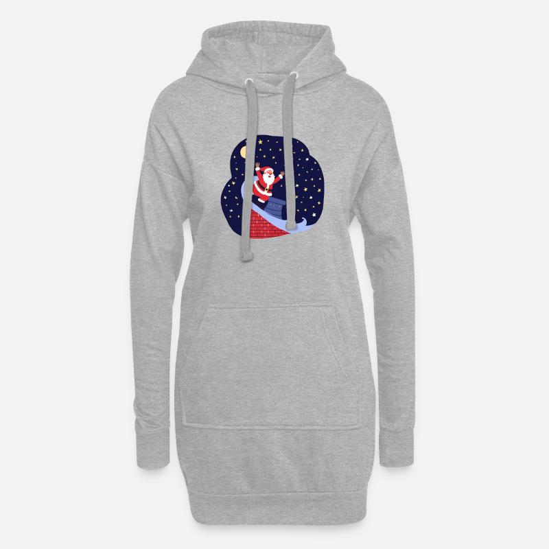 Santa is coming - Hoodie-Kleid - Grau meliert