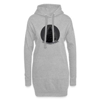 Dark Winter Magic: The Mysterious Tree - Hoodie Dress - heather grey - Front