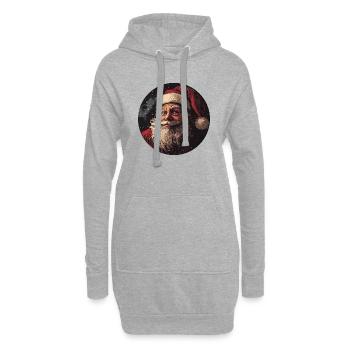 Magischer Santa: Die Freude der Feiertage! - Hoodie-Kleid - Grau meliert - Vorne
