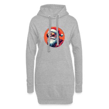 Père Noël avec du style : Noël dans un look cool ! - Sweat-shirt à capuche long Femme - gris chiné - Devant