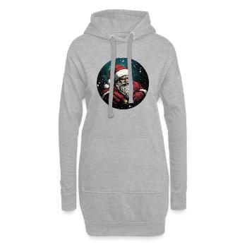 Puissant Père Noël dans une averse de neige - Sweat-shirt à capuche long Femme - gris chiné - Devant