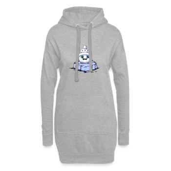 Monstre banquise - Sweat-shirt à capuche long Femme - gris chiné - Devant