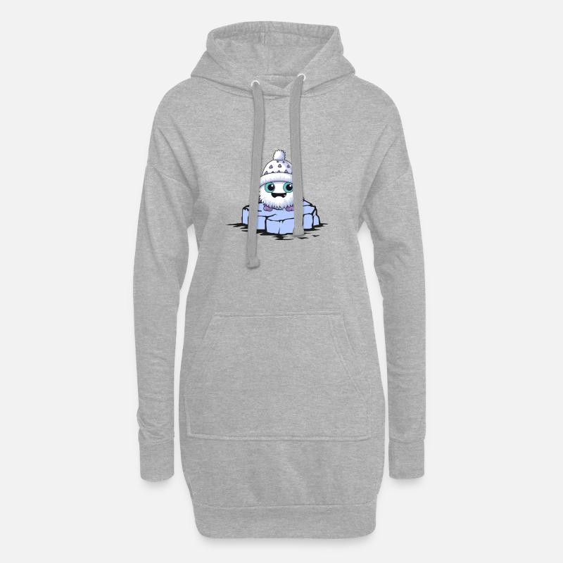 monster eisscholle - Hoodie-Kleid - Grau meliert
