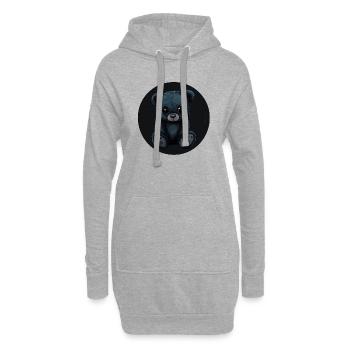 Black Teddy : mystérieux et unique - Sweat-shirt à capuche long Femme - gris chiné - Devant