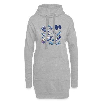 Modulare Raumstationen: Zukunft der Raumforschung - Hoodie-Kleid - Grau meliert - Vorne