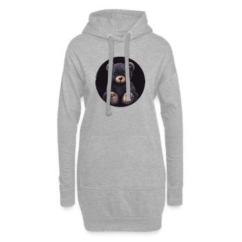 Zauberhafter Teddy: Dunkle Eleganz - Hoodie-Kleid - Grau meliert - Vorne