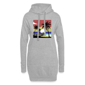 Solitary Reflection at Sunset Pier - Hoodie Dress - heather grey - Front