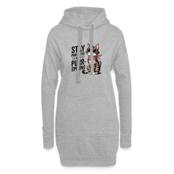 Pawsitive Vibes Only T-Shirt, Cat Lover T-Shirt - Hoodie Dress - heather grey - Front