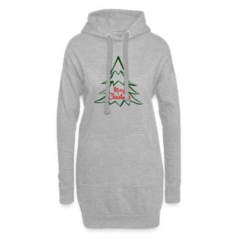 Étoile de sapin de Noël - Sweat-shirt à capuche long Femme - gris chiné - Devant