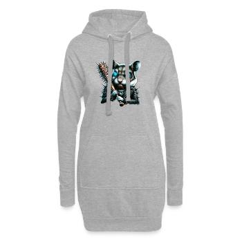 Fiese Ratte - Hoodie-Kleid - Grau meliert - Vorne