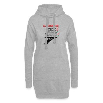 La serveuse n'est pas ta pote - Sweat-shirt à capuche long Femme - gris chiné - Devant