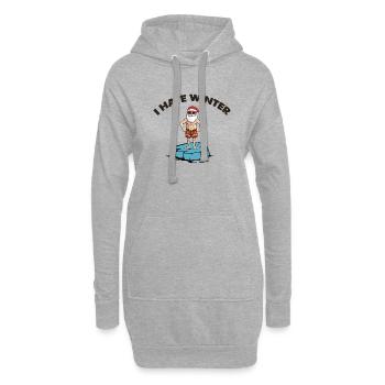 Père Noël Banquise Hiver - Sweat-shirt à capuche long Femme - gris chiné - Devant