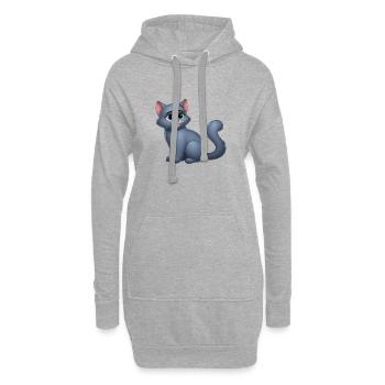 chartreux 16 - Sweat-shirt à capuche long Femme - gris chiné - Devant