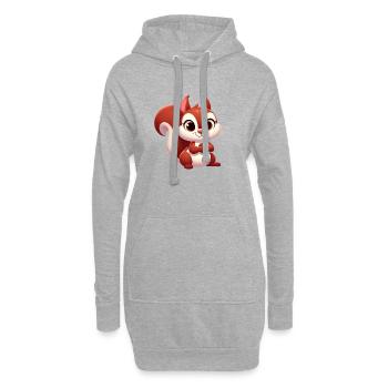 écureuil 2 - Sweat-shirt à capuche long Femme - gris chiné - Devant