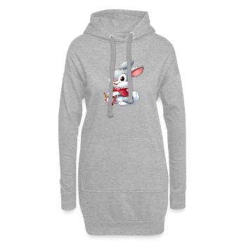 lapin 12 - Sweat-shirt à capuche long Femme - gris chiné - Devant