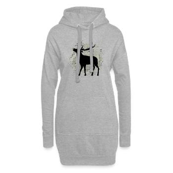Hirsch - Hoodie-Kleid - Grau meliert - Vorne